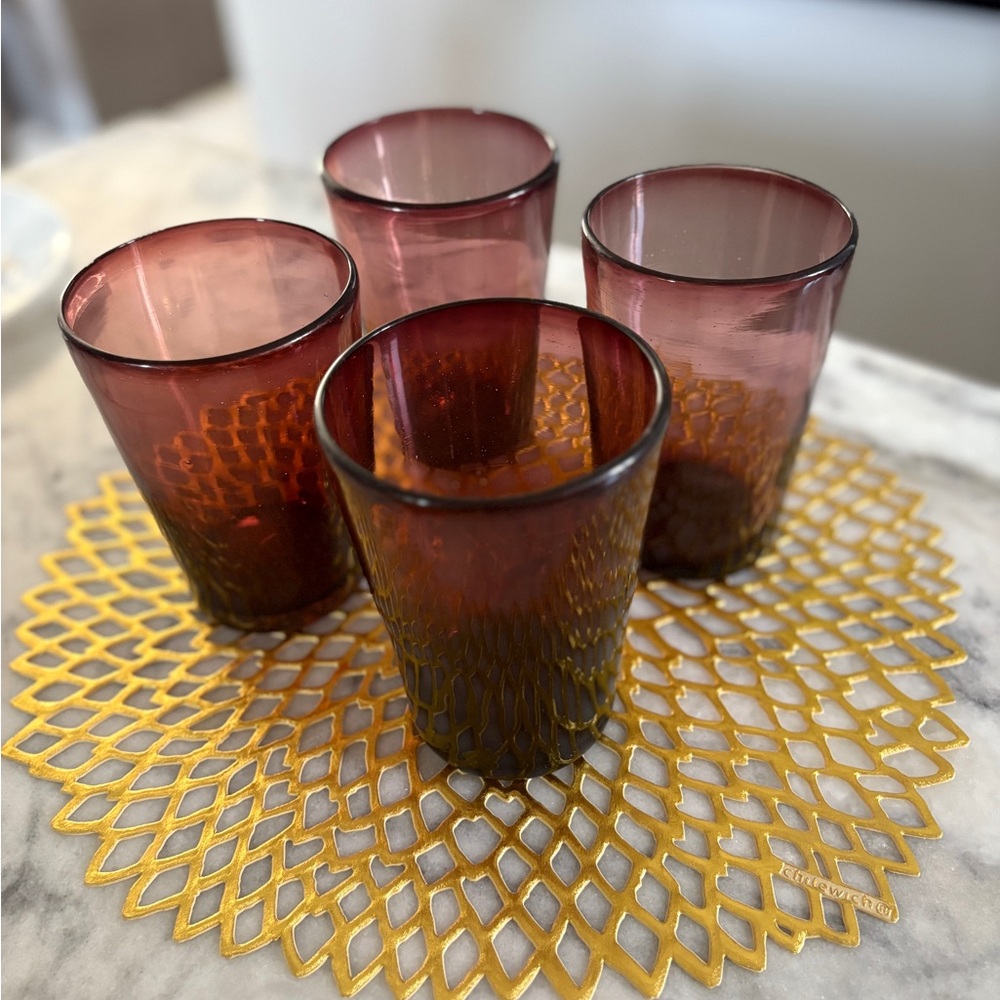 Artisan Crafted Amethyst Handblown Glass